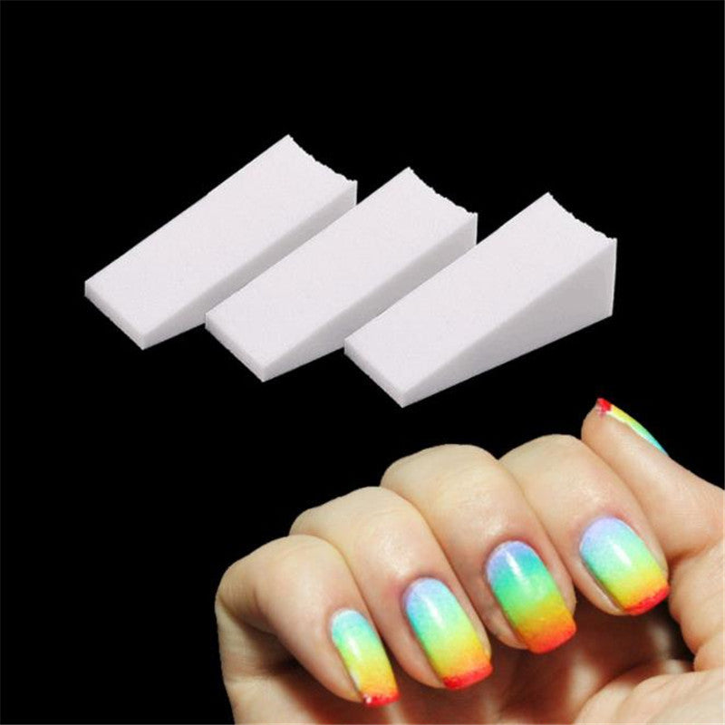 8 Pcs Triangle Cosmetic Sponges for Ombre Nail Rainbow Effect