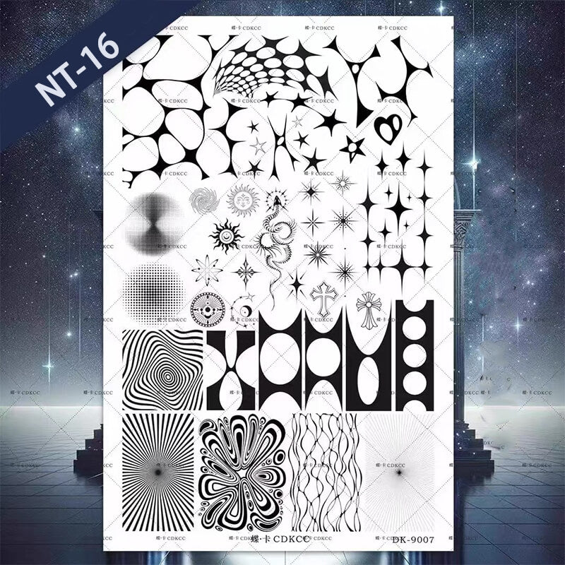 Nail Art Stamping Plate | Cartoon, Plaid, Heart & Star