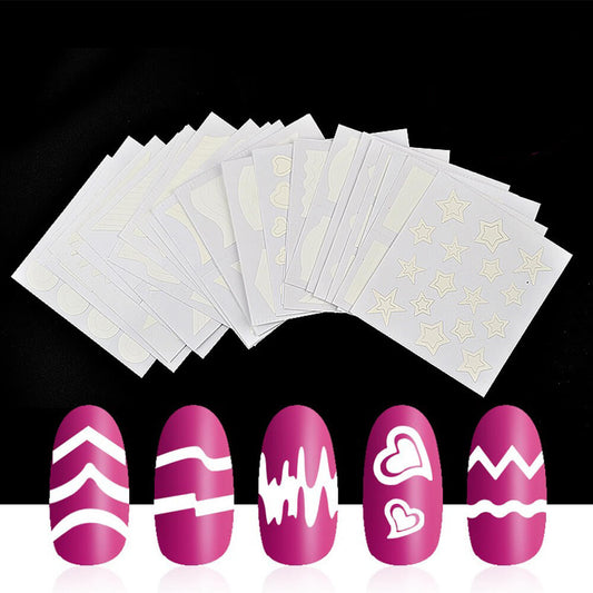 24 Pcs French Star Nail Art Stencils