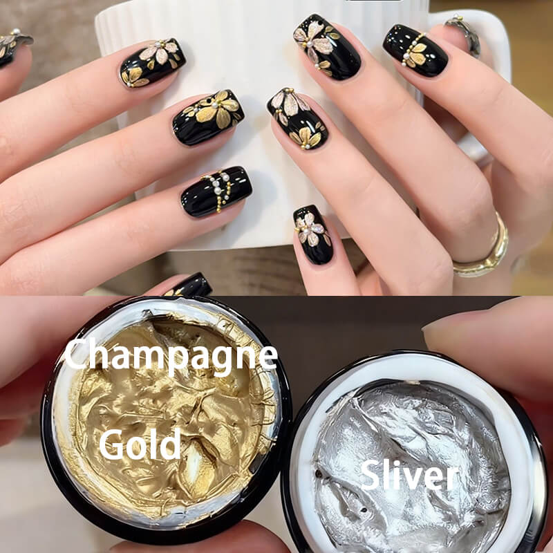 3D Metallic No-Wipe Embossing Gel Polish – Sculpted Raised Effect Nail Art Gel