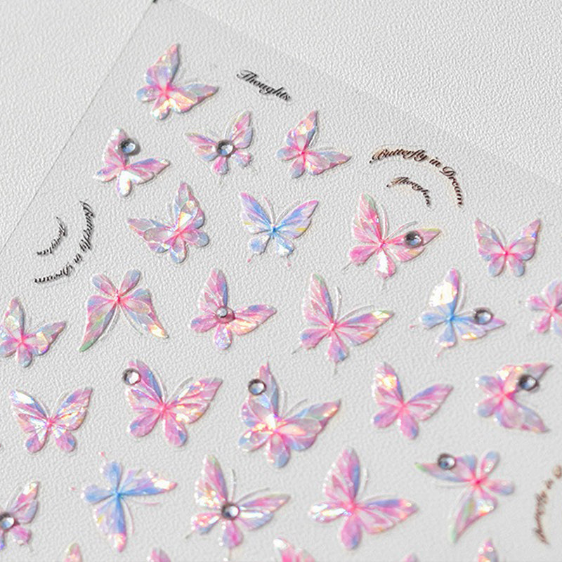 Butterfly nail art stickers 3D self-adhesive laser stickers for Nail Design