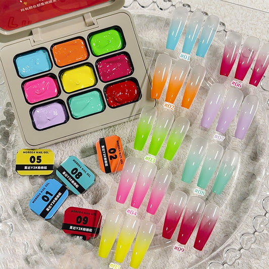 -Color Ombre Nail Gel Polish No Wipe Painting Gel for Nail Art