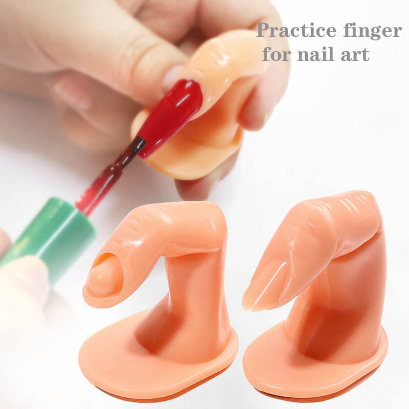 Silicone Practice Nail Training Finger with Base