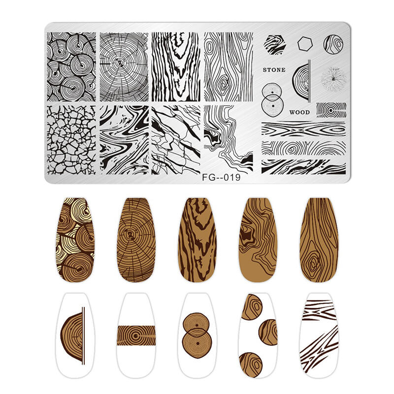 Geometric Leopard Denim Pattern Nail Stamping Plate – Multi-Design Nail Art Steel Plate With Arcylic Support Plate