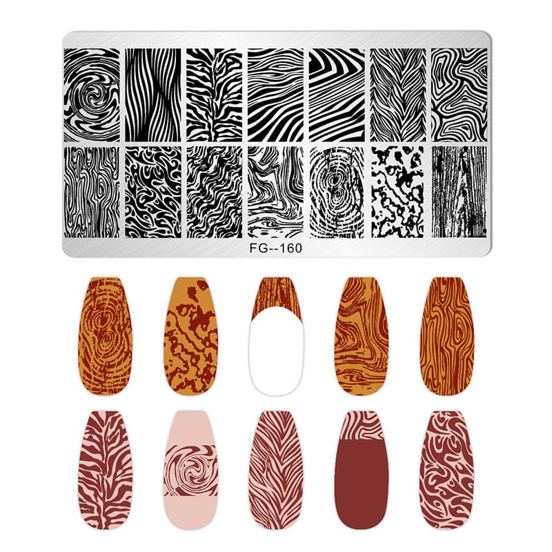 Geometric Leopard Denim Pattern Nail Stamping Plate – Multi-Design Nail Art Steel Plate With Arcylic Support Plate