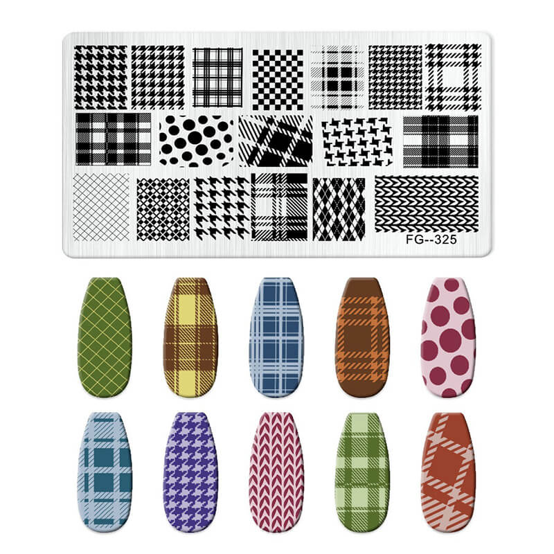 Geometric Leopard Denim Pattern Nail Stamping Plate – Multi-Design Nail Art Steel Plate With Arcylic Support Plate
