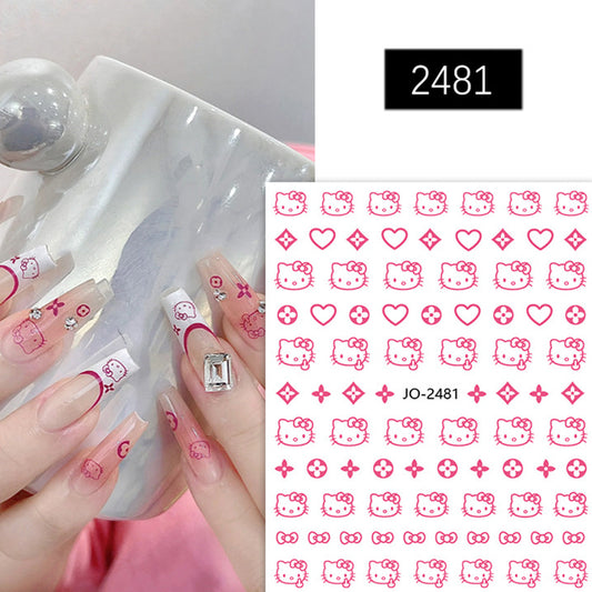 3D Cute Kitty Nail Art Stickers Nail DIY Decals