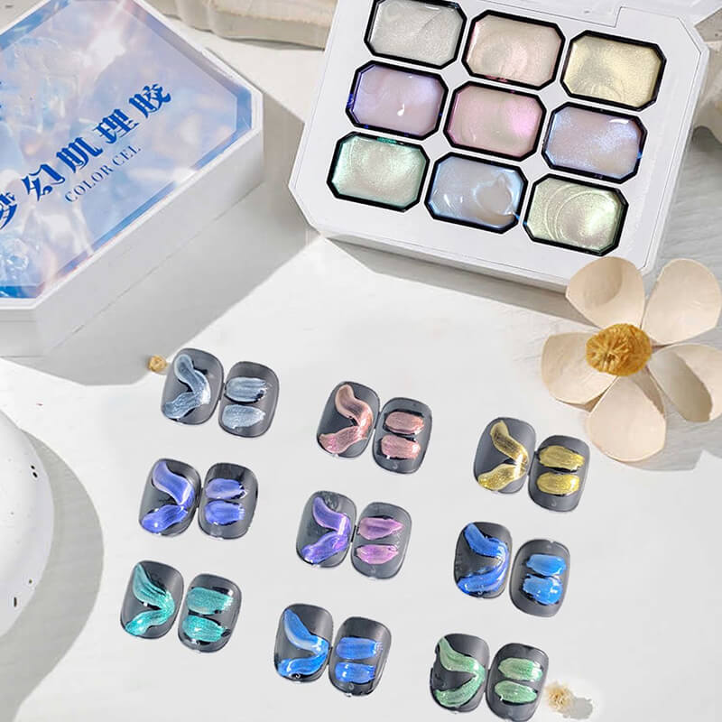 Dreamy Aurora Nail Gel Polish Iridescent Painting Nail Gel Palette