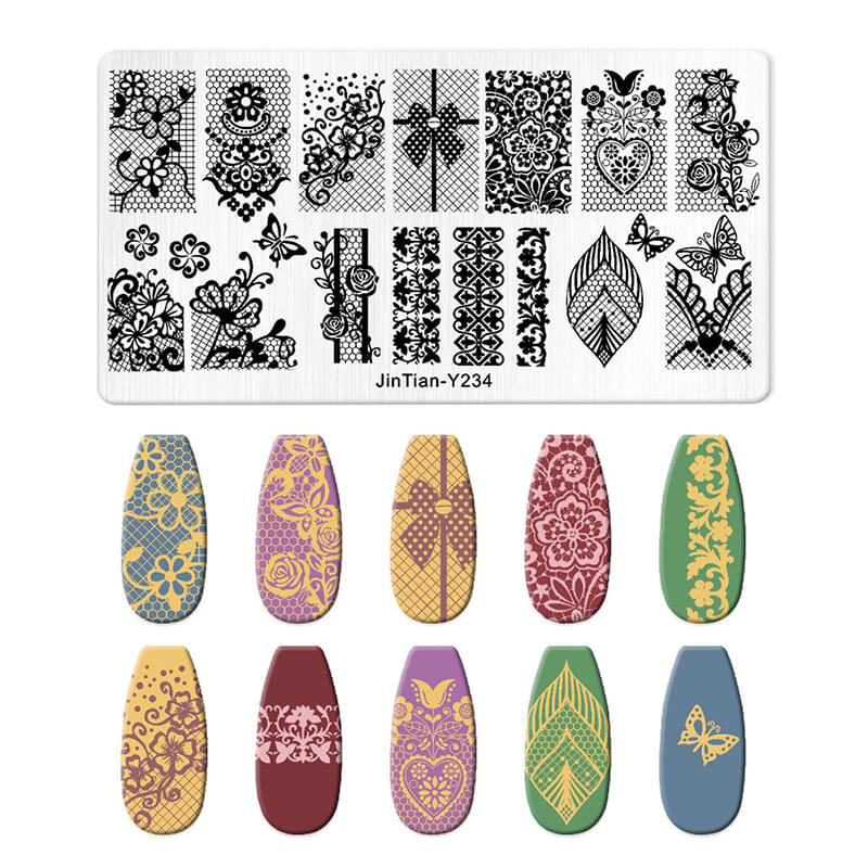 Leaf Botanical Butterfly Animal Pattern Nail Stamping Plate – Multi-Pattern Nail Art Steel Plate