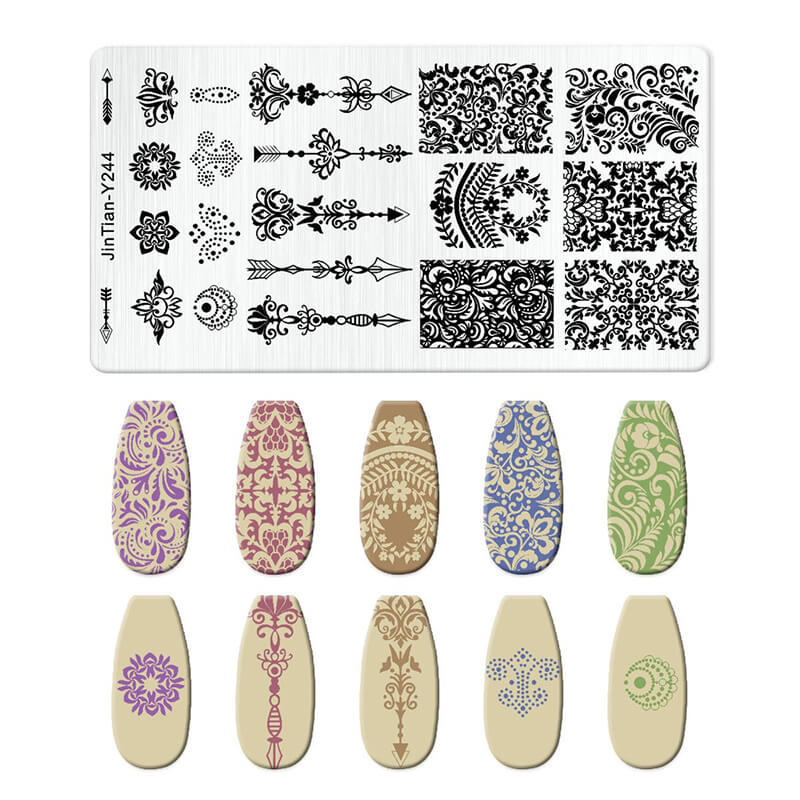 Leaf Botanical Butterfly Animal Pattern Nail Stamping Plate – Multi-Pattern Nail Art Steel Plate