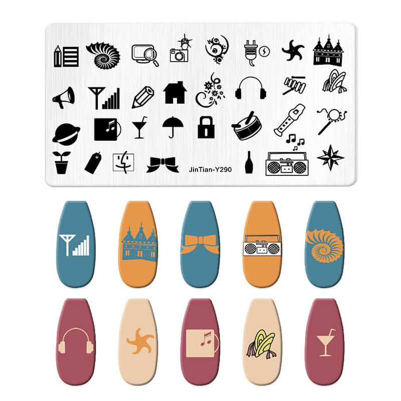 Leaf Botanical Butterfly Animal Pattern Nail Stamping Plate – Multi-Pattern Nail Art Steel Plate