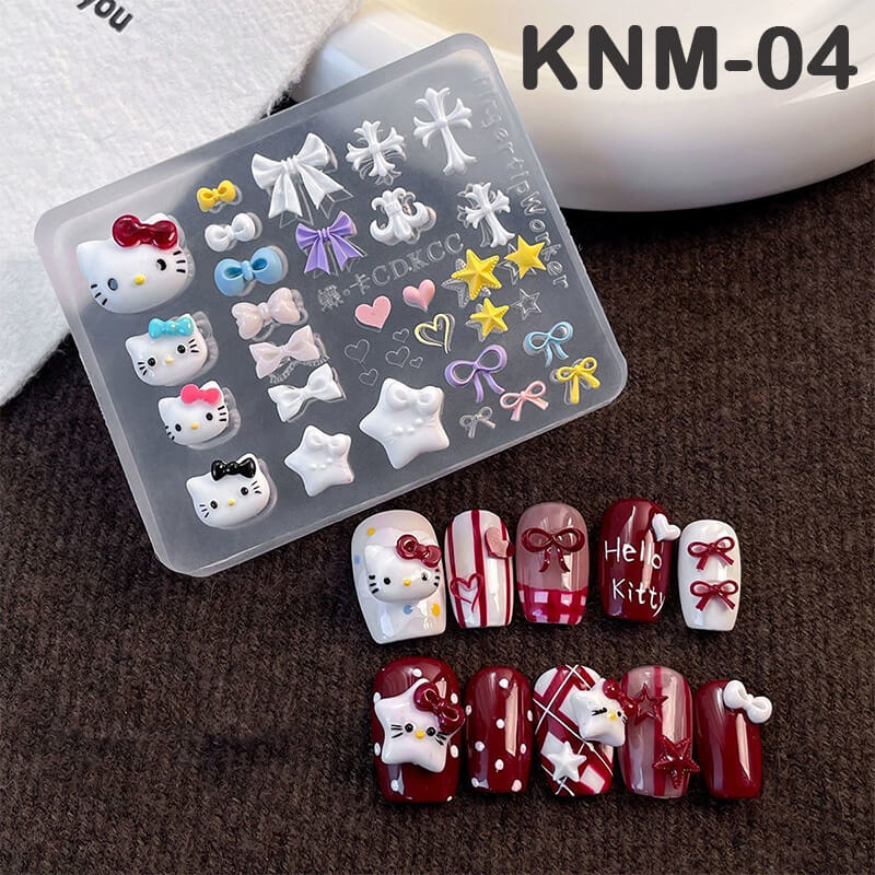 Cute Kitty Nail Art Silicone Mold 3D Nail Art