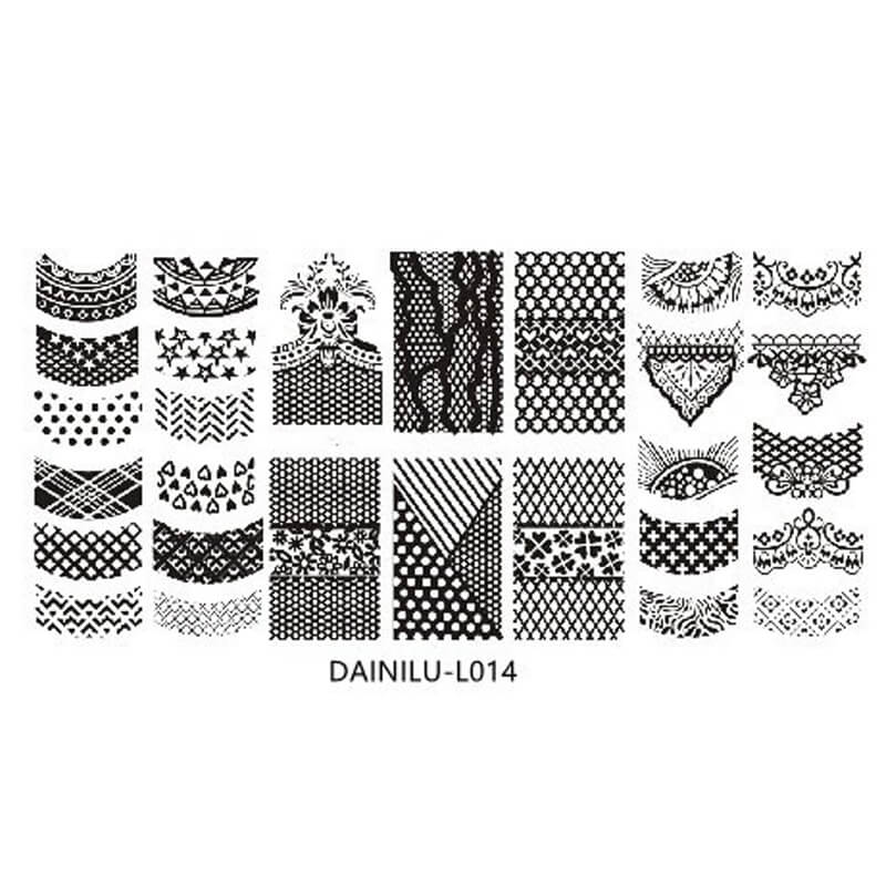 Geometric Lines & Dots Nail Stamping Plate – Abstract Pattern Steel Plate for Nail Art Design