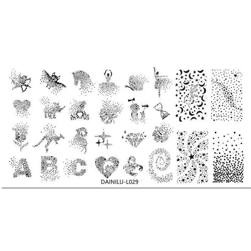 Geometric Lines & Dots Nail Stamping Plate – Abstract Pattern Steel Plate for Nail Art Design