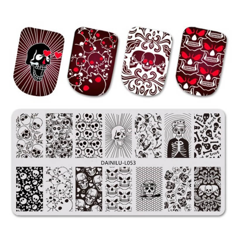 Geometric Lines & Dots Nail Stamping Plate – Abstract Pattern Steel Plate for Nail Art Design