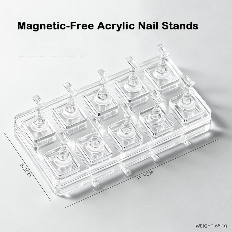 Acrylic Nail Display Stand | Non-Magnetic Mannequin Finger Holders for Nail Artists