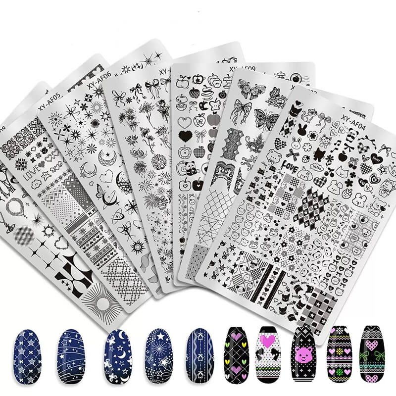 Nail art stamping steel plate featuring multiple patterns