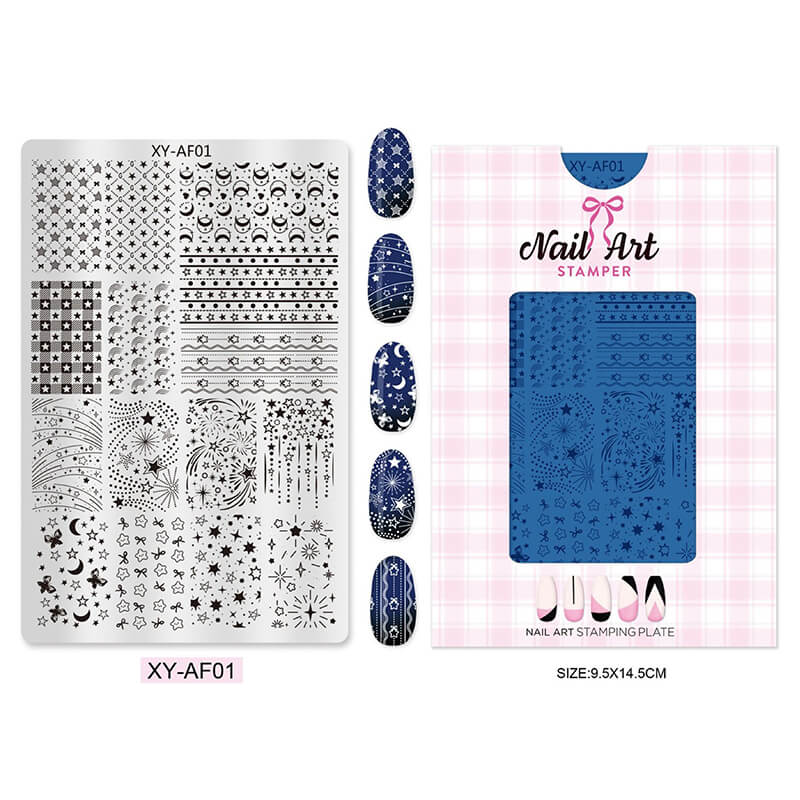 Multi-Pattern Nail Stamping Plate – Butterfly, Cartoon, Lace, Animal, Plaid & Flower Designs