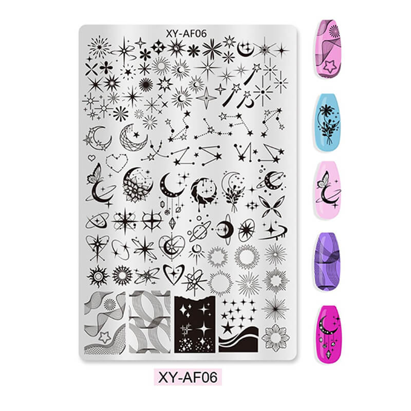 Multi-Pattern Nail Stamping Plate – Butterfly, Cartoon, Lace, Animal, Plaid & Flower Designs