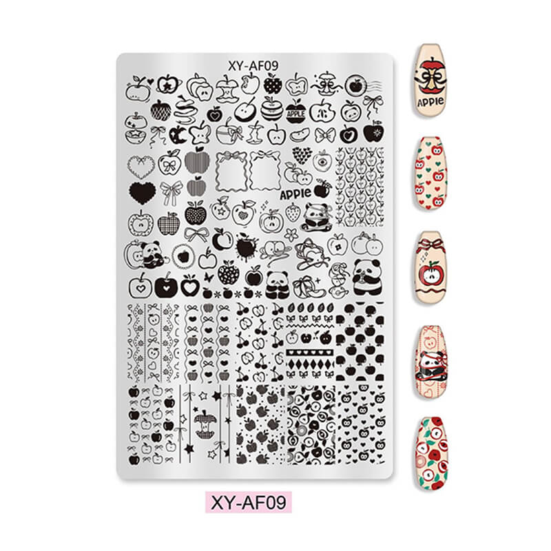 Multi-Pattern Nail Stamping Plate – Butterfly, Cartoon, Lace, Animal, Plaid & Flower Designs
