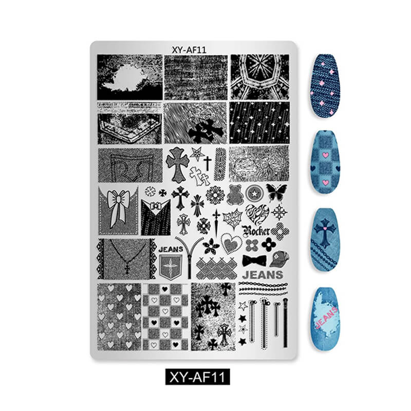 Assorted design nail stamping plate – perfect for butterfly, lace, animal, plaid, and flower nail art