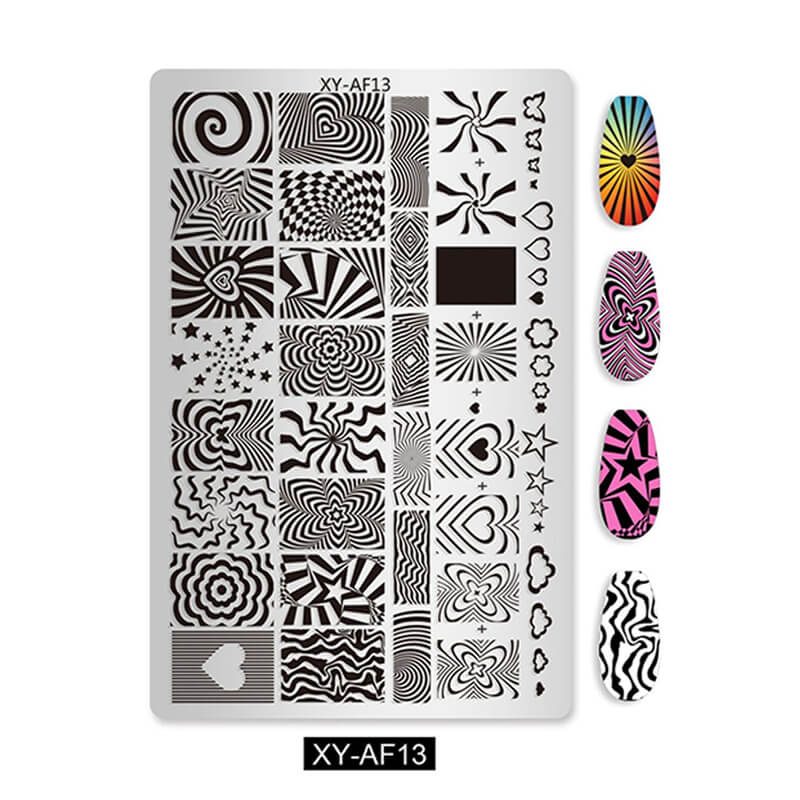 Multi-Pattern Nail Stamping Plate – Butterfly, Cartoon, Lace, Animal, Plaid & Flower Designs