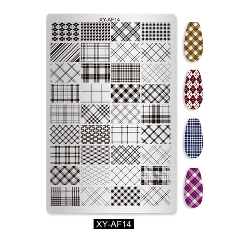 Multi-Pattern Nail Stamping Plate – Butterfly, Cartoon, Lace, Animal, Plaid & Flower Designs