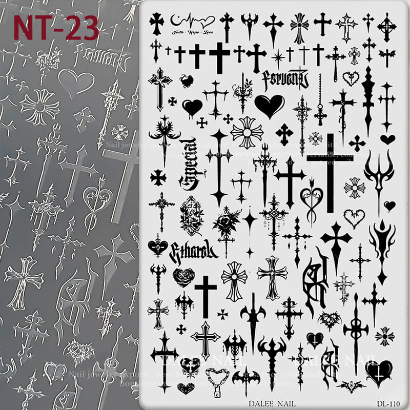 Nail Art Stamping Plate | Cartoon, Plaid, Heart & Star