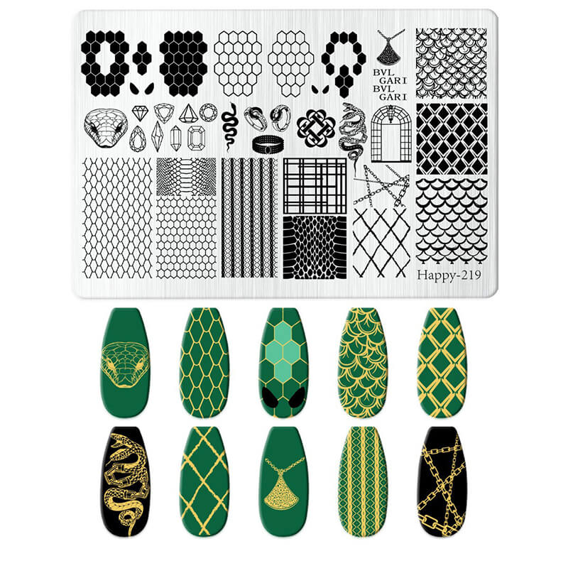Multi-Pattern Nail Stamping Plate – Heart, Star, Frame, Leopard & Comic Style Designs