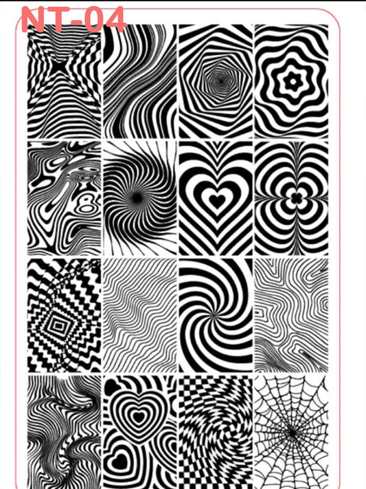 Nail Art Stamping Plate | Cartoon, Plaid, Heart & Star