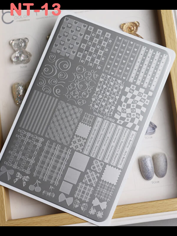 Nail Art Stamping Plate | Cartoon, Plaid, Heart & Star