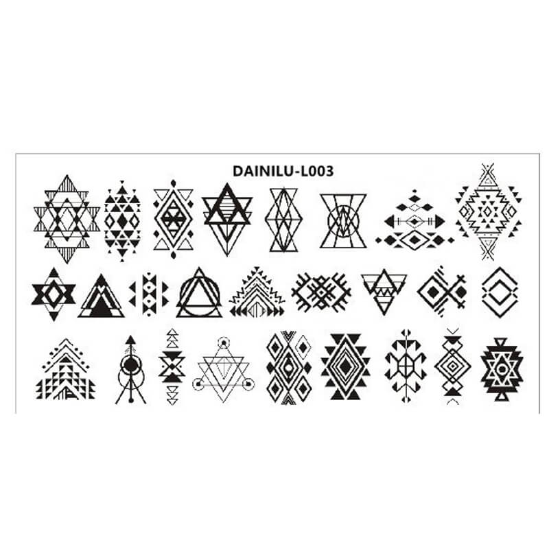 Geometric Lines & Dots Nail Stamping Plate – Abstract Pattern Steel Plate for Nail Art Design