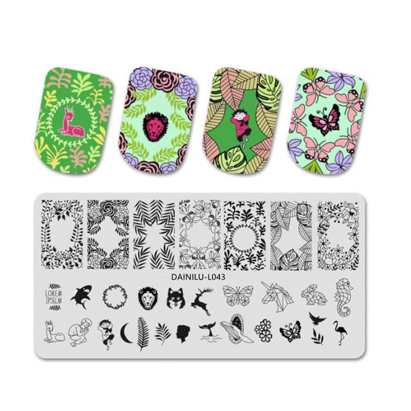Geometric Lines & Dots Nail Stamping Plate – Abstract Pattern Steel Plate for Nail Art Design