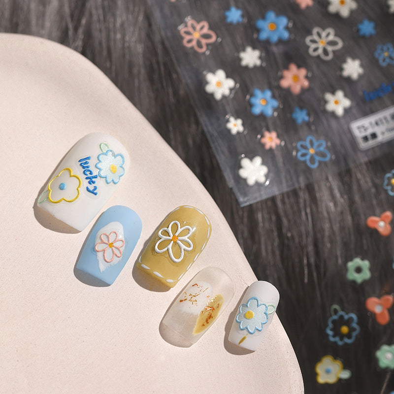 3D Nail Art Sticker Cute Flower Sticker for Easy Manicure