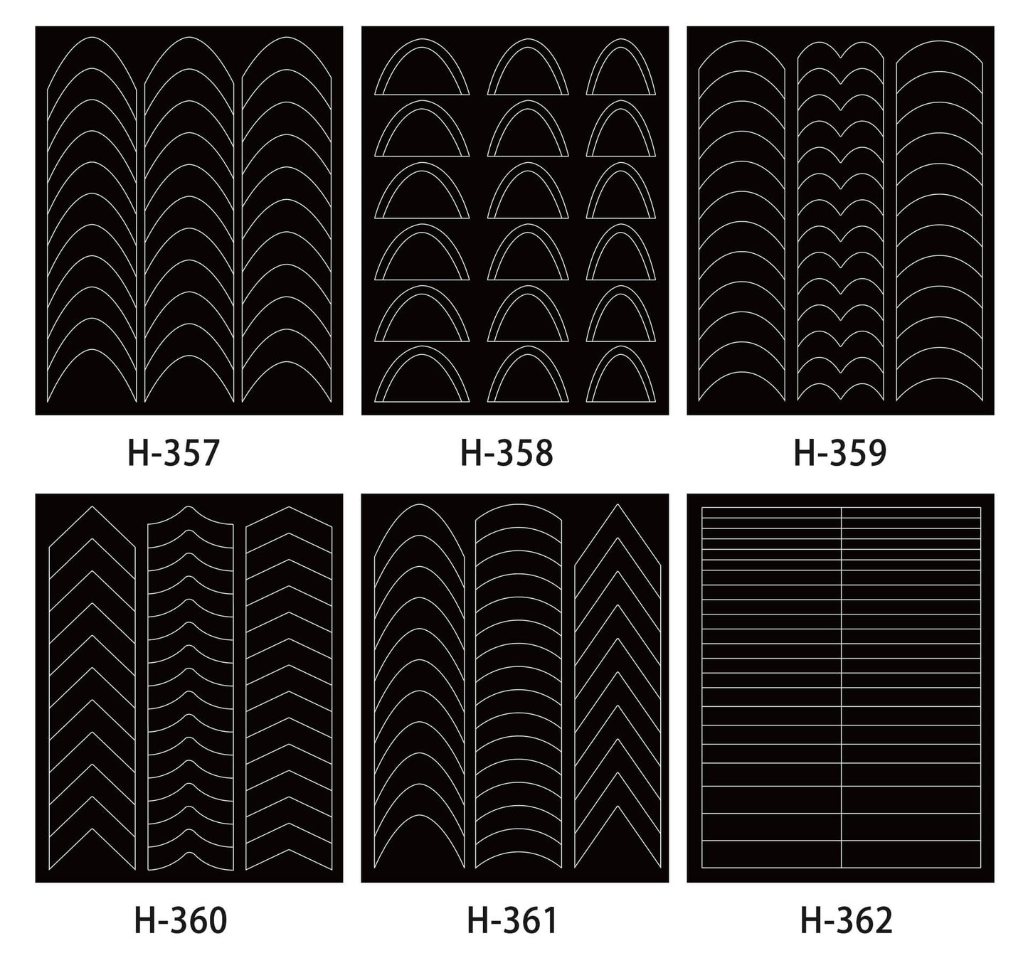 6 Pcs French Nail Stencil Sticker