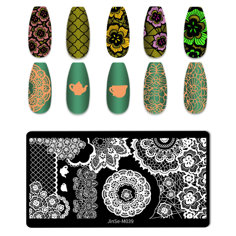 Nail Stamping Plates Set Nail Art Image Templates Manicuring DIY Printing Tools