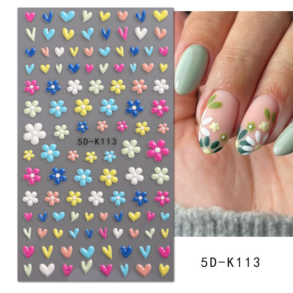 3D Nail Art Sticker Cute Flower Sticker for Easy Manicure