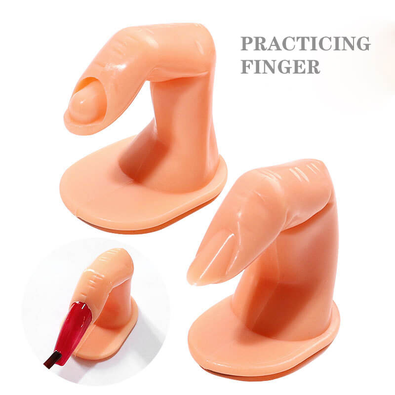 Silicone Practice Nail Training Finger with Base