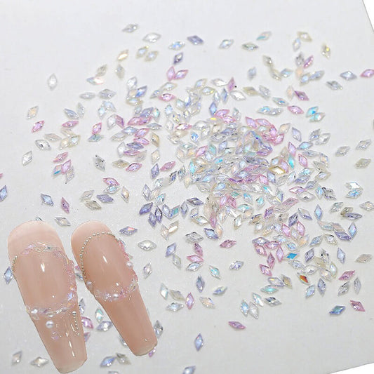 100 pcs Rhombic Zircon Nail Art Decals