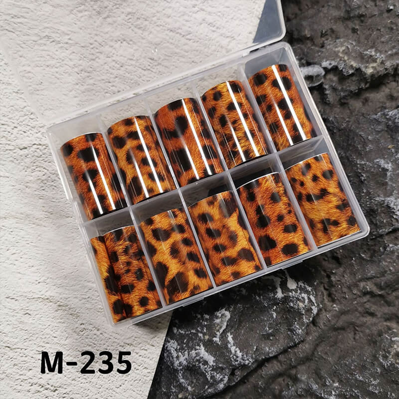 Tortoiseshell Amber Marble Flame Nail Foil Transfer Paper