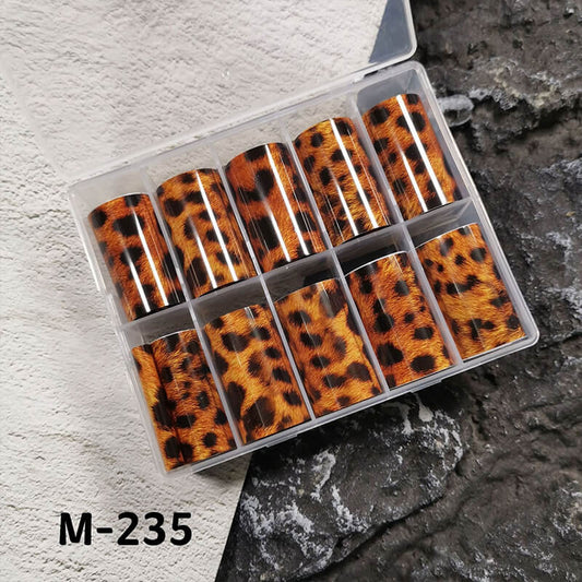 Tortoiseshell Amber Marble Flame Nail Foil Transfer Paper