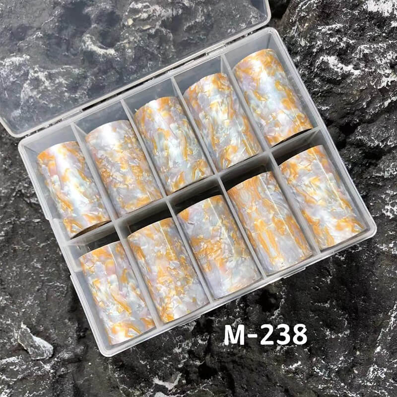 Tortoiseshell Amber Marble Flame Nail Foil Transfer Paper