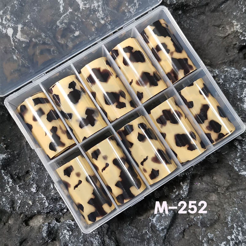 Tortoiseshell Amber Marble Flame Nail Foil Transfer Paper