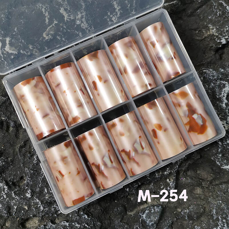 Tortoiseshell Amber Marble Flame Nail Foil Transfer Paper