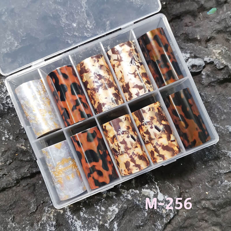 Tortoiseshell Amber Marble Flame Nail Foil Transfer Paper