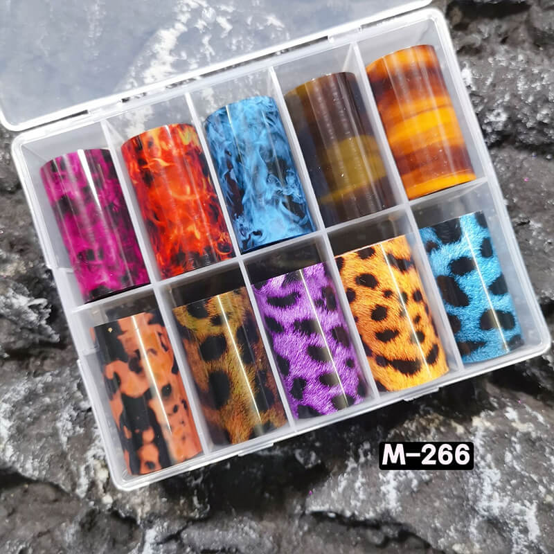 Tortoiseshell Amber Marble Flame Nail Foil Transfer Paper