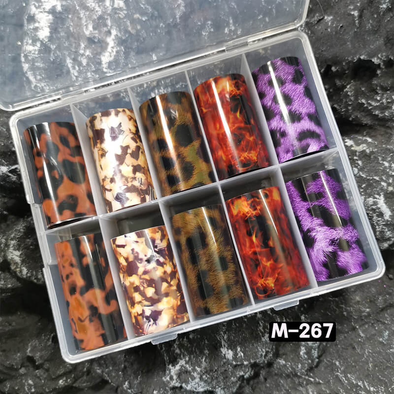 Tortoiseshell Amber Marble Flame Nail Foil Transfer Paper