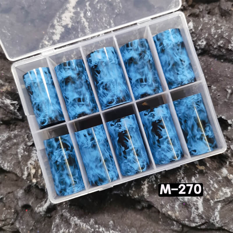 Tortoiseshell Amber Marble Flame Nail Foil Transfer Paper