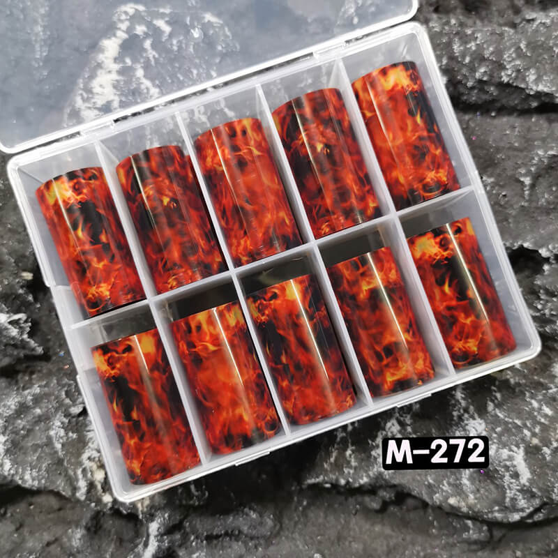 Tortoiseshell Amber Marble Flame Nail Foil Transfer Paper