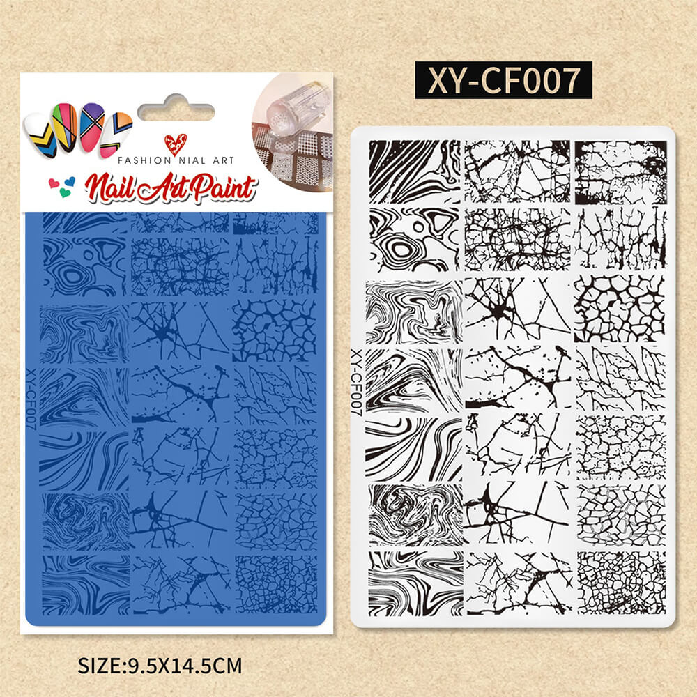 Nail Stamping Plate Plants Lines Butterfly Heart